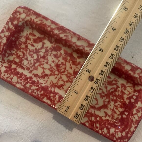 Henn Pottery Butter Dish Spongeware Pink Vintage - Picture 7 of 9